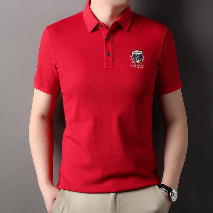 Herren Polohemd mit hochwertiger Piqué-Oberfläche und eleganter Stickerei Echoarchiv
