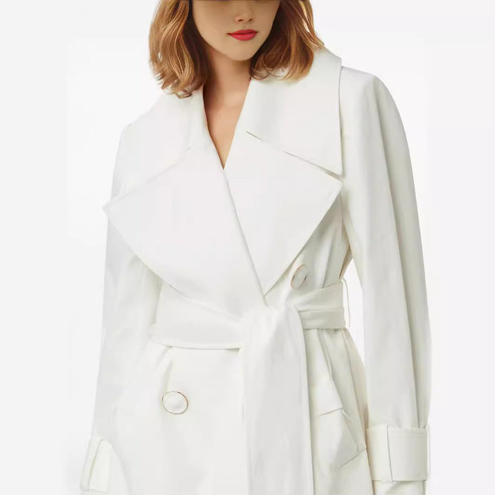 Damen Trenchcoat mit weitem Revers und Taillengürtel Echoarchiv