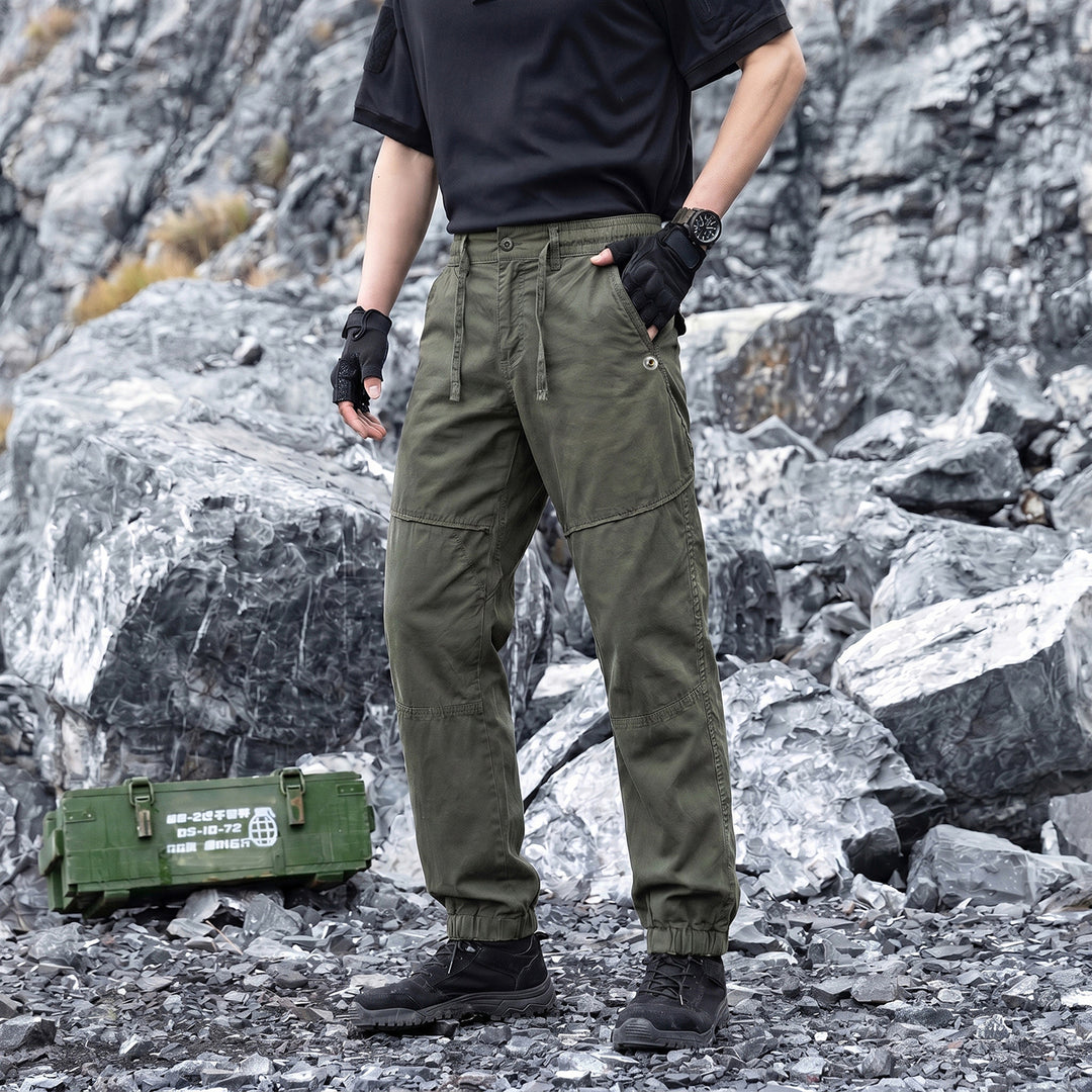 Herren Leichte Cargo-Jogginghose mit Tunnelzug, Kniepasse und elastischen Bündchen Echo Archiv