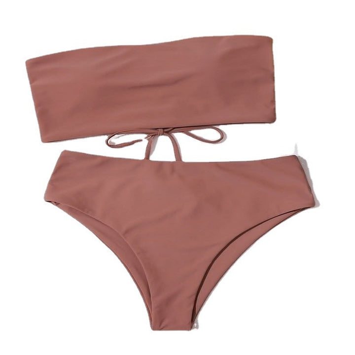 Damen Bandeau-Bikini-Set mit hohem Taillenslip und verstellbaren Trägern Echo Archiv