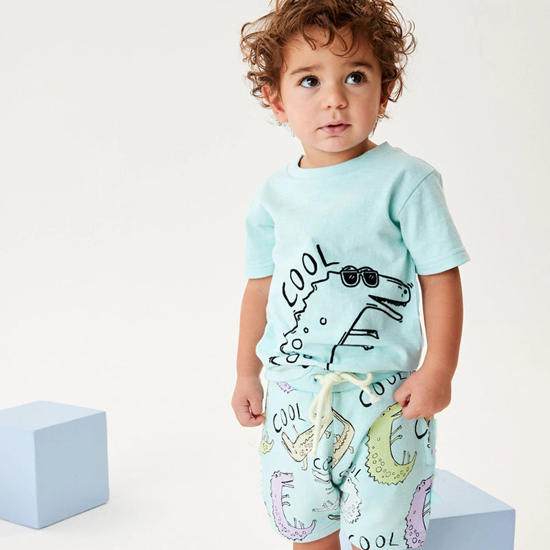 Jungen Kurzarm T-Shirt und Shorts Set Echo Archiv
