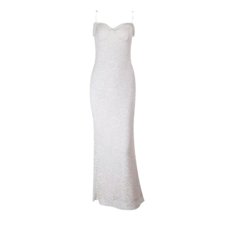Damen Elegantes Spitzen-Maxikleid mit figurbetontem Design und süßem Rückenausschnitt Echo Archiv