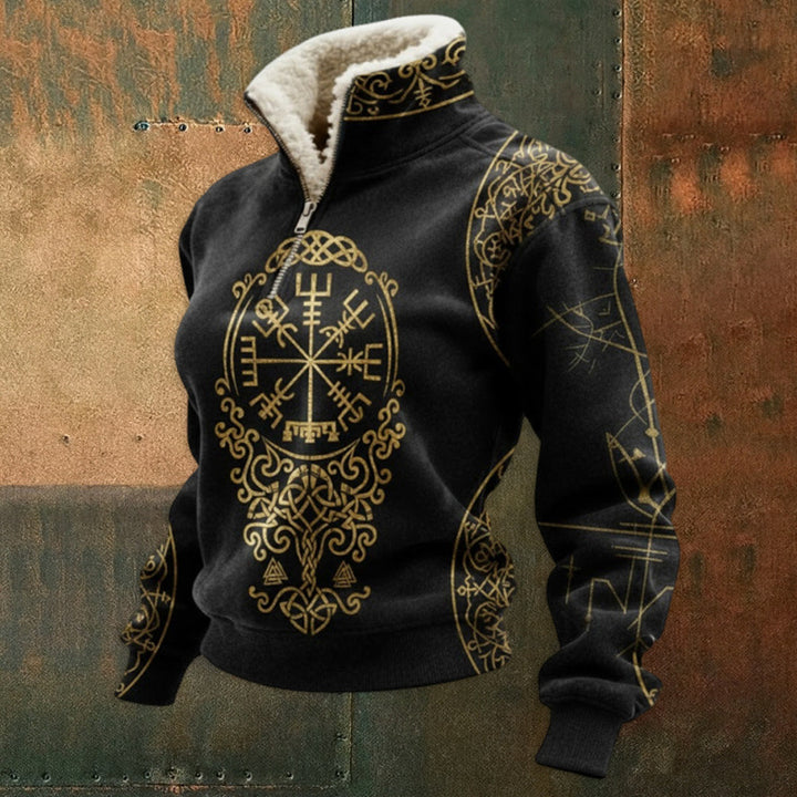 Herren Urbaner Fleece Pullover mit Baum-Motiv Echoarchiv