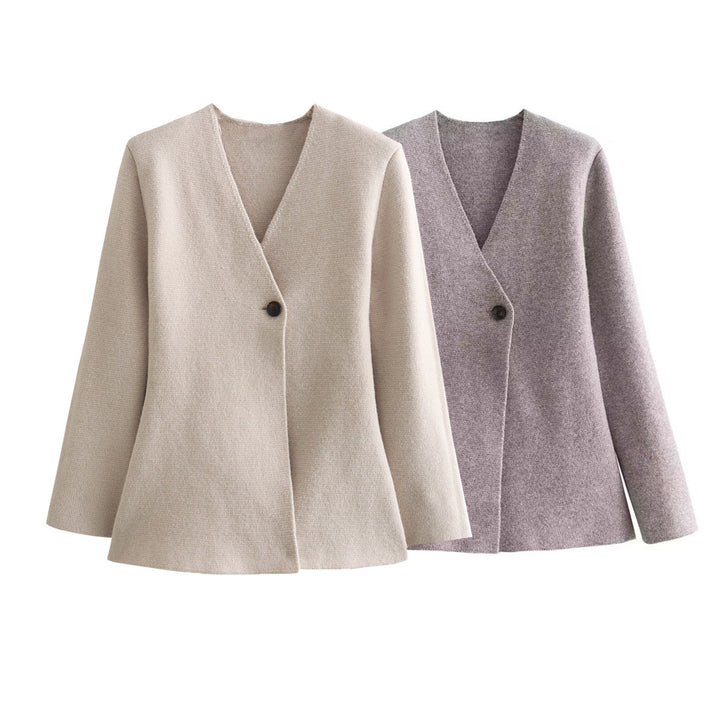 Damen Taillierter Peplum-Blazer-Mantel mit figurformender Silhouette und Ein-Knopf-Verschluss Echo Archiv