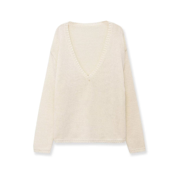 Damen Oversize V-Ausschnitt Grobstrickpullover Echo Archiv