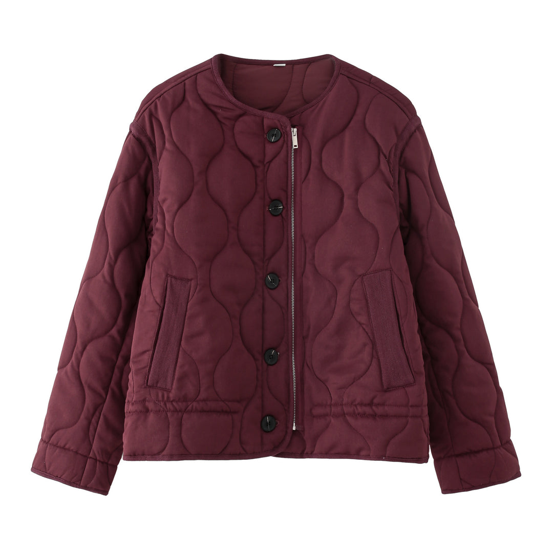 Damen Steppjacke mit rundem Steppmuster, Rundhals und Zwei-Wege-Reißverschluss Echo Archiv