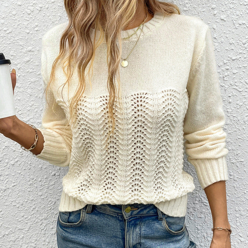 Damen Modischer Strickpullover mit floralem Strickmuster Echo Archiv