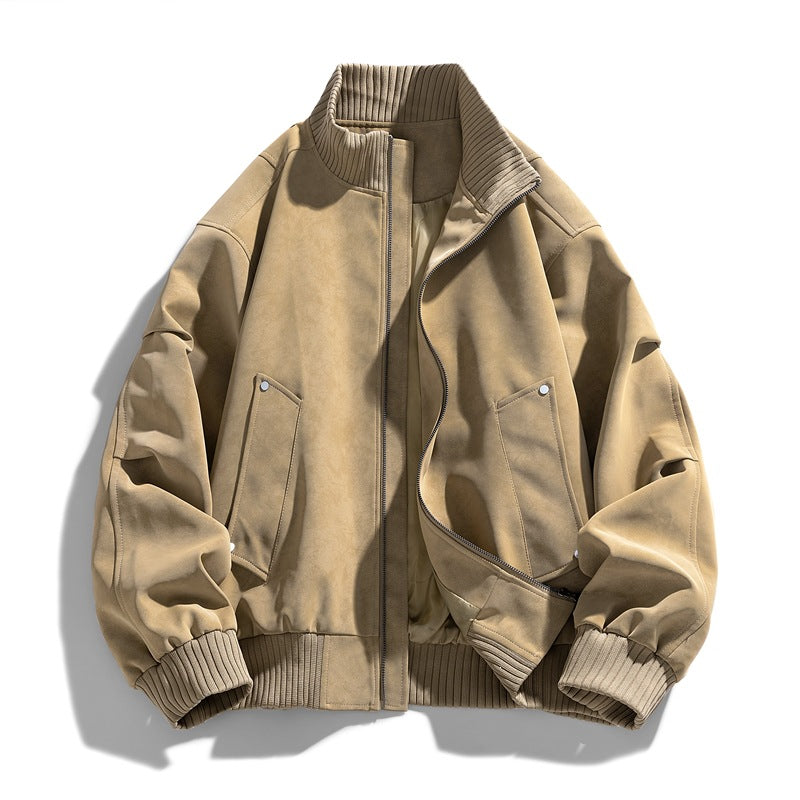 Herren Modische Bomberjacke aus Kunstleder Echo Archiv