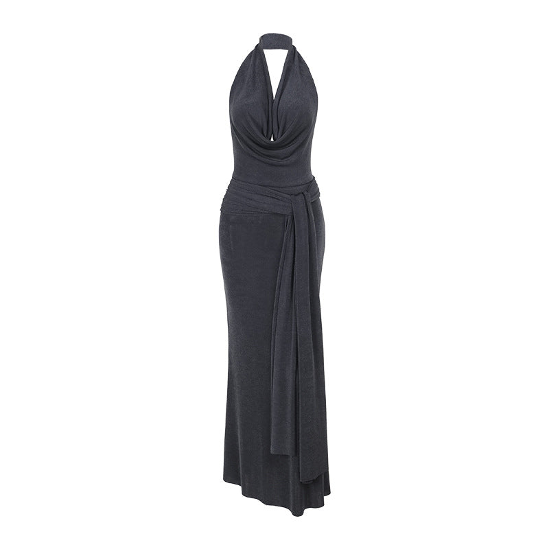 Damen elegantes Wickelkleid mit tiefem V-Ausschnitt und fließendem Schnitt Echo Archiv