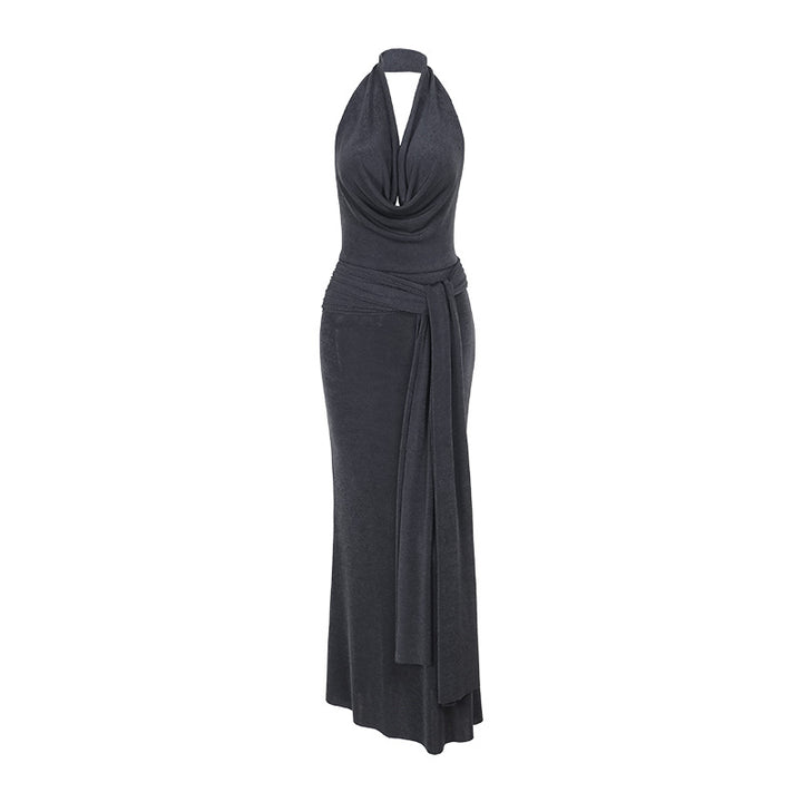Damen elegantes Wickelkleid mit tiefem V-Ausschnitt und fließendem Schnitt Echo Archiv
