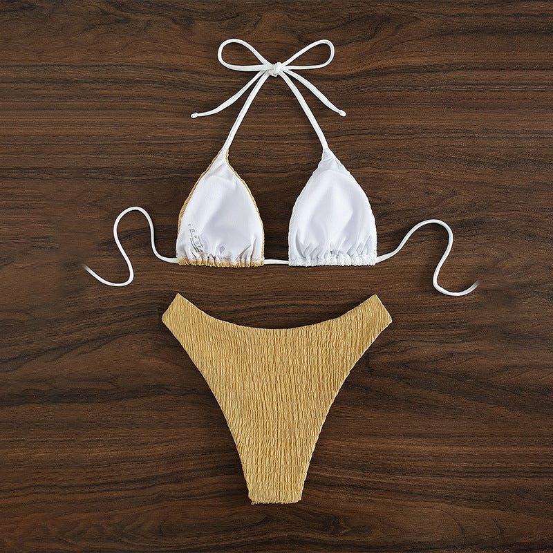 Damen Triangel-Bikini mit raffiniertem Wellenmuster und verstellbaren Trägern Echo Archiv