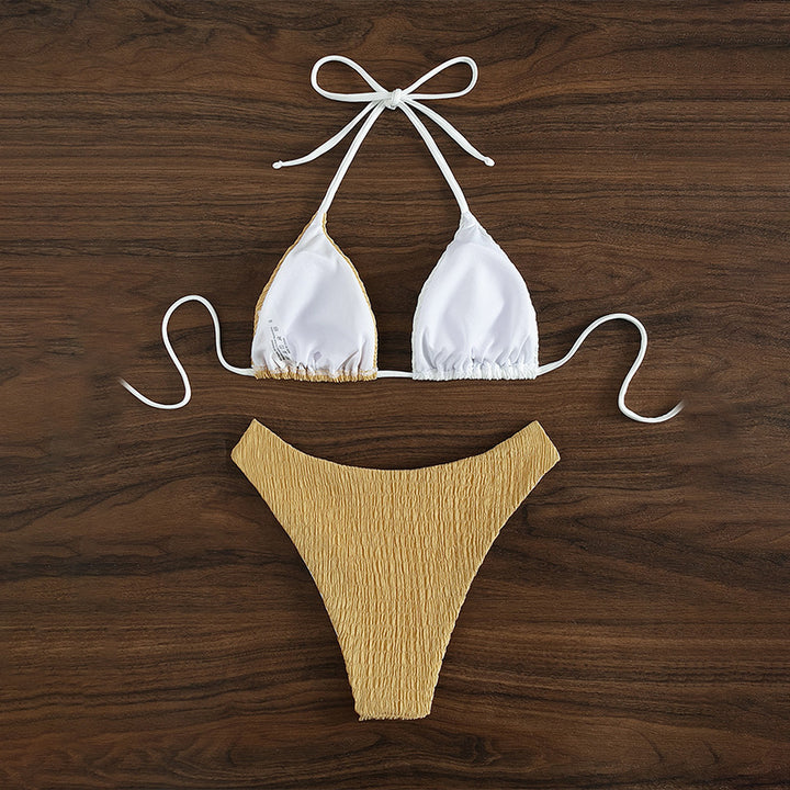 Damen Triangel-Bikini mit raffiniertem Wellenmuster und verstellbaren Trägern Echo Archiv