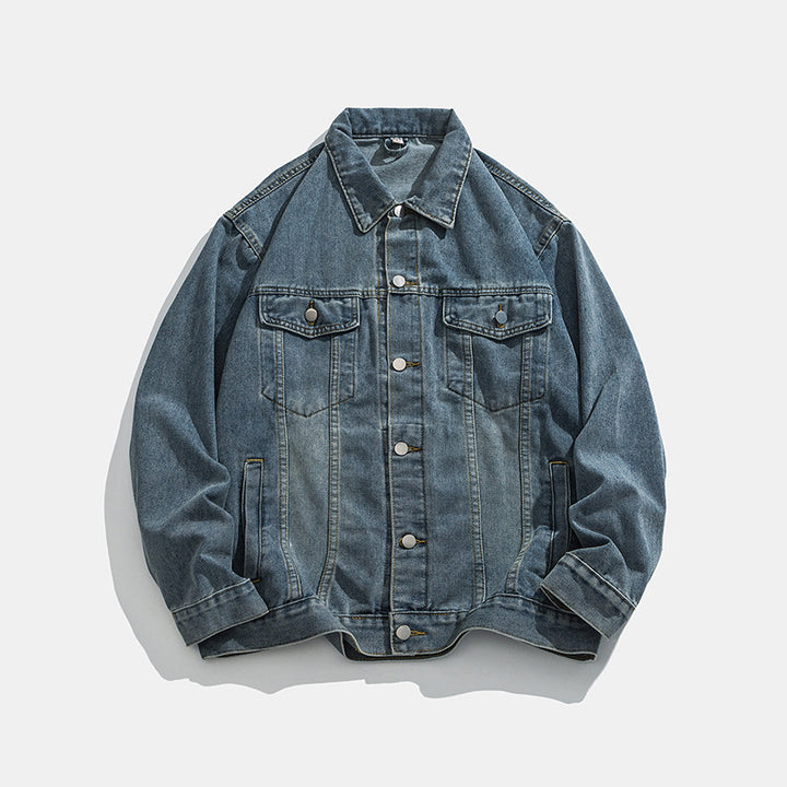Herren klassische Denim Jacke mit schmalem Schnitt Echoarchiv