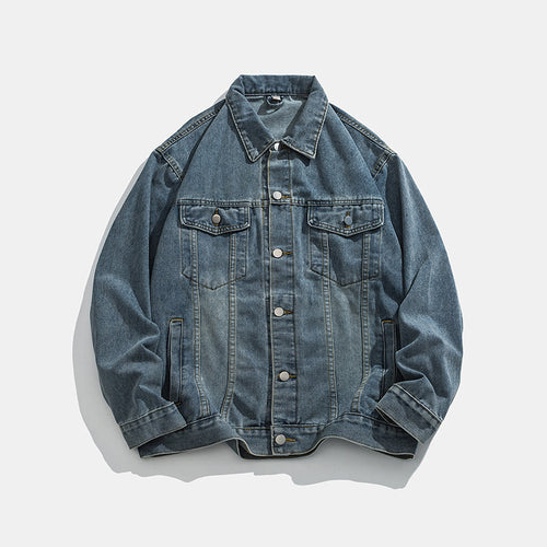 Herren klassische Denim Jacke mit schmalem Schnitt Echoarchiv