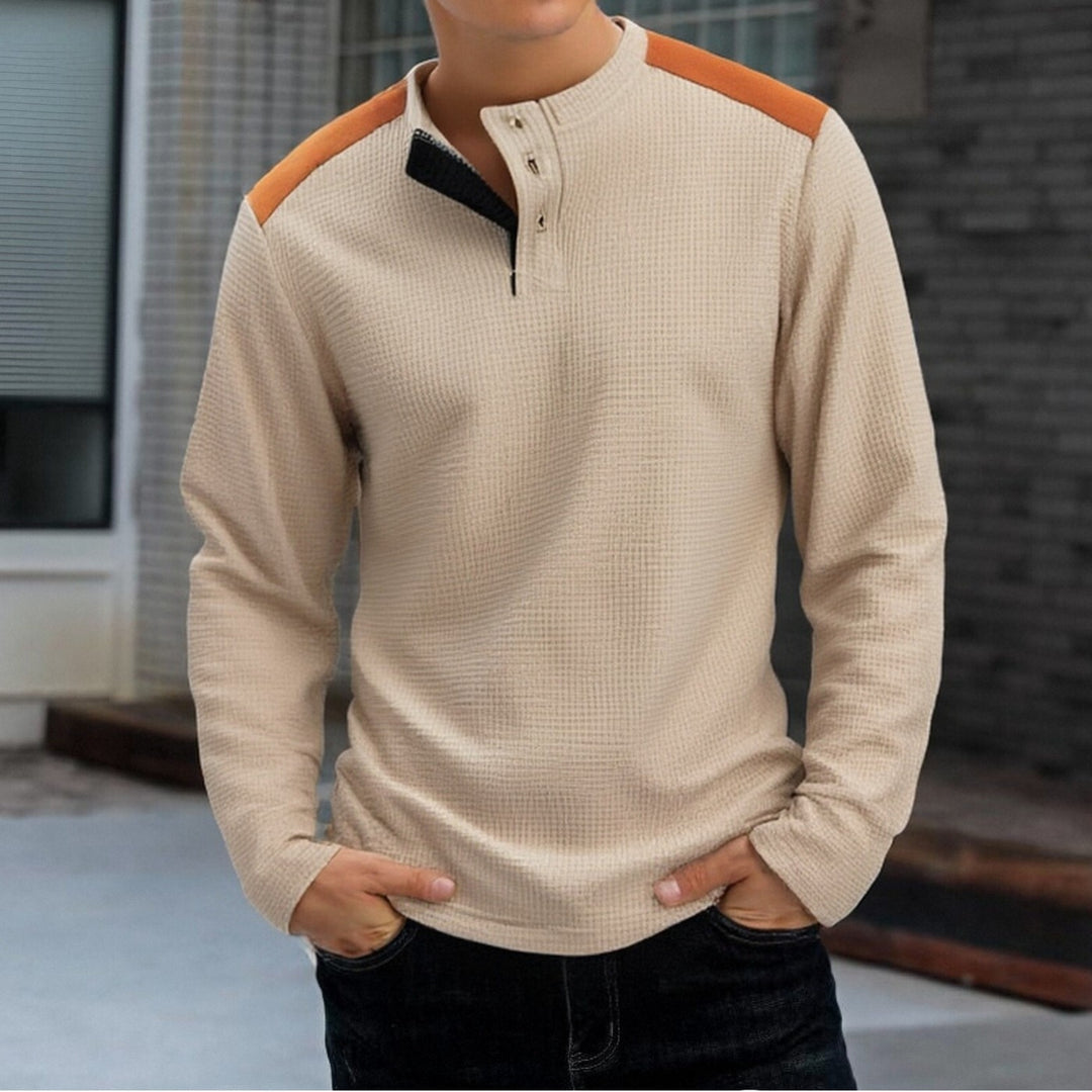 Herren Langarmshirt mit einzigartigem Strukturdesign Echoarchiv