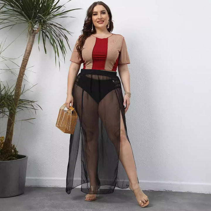 Damen transparenter Maxirock Echo Archiv