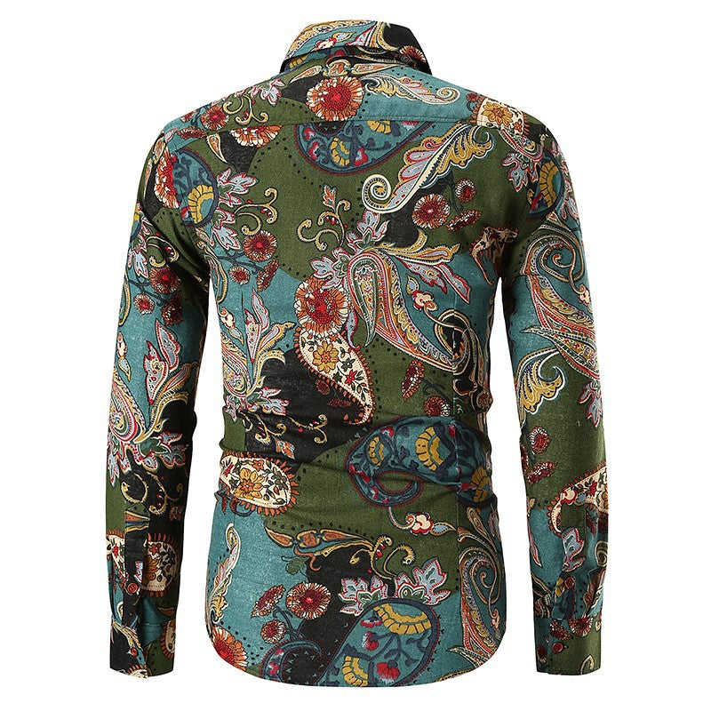 Herren Langarmhemd mit extravaganten Paisleymuster und feiner Baumwollqualität Echoarchiv