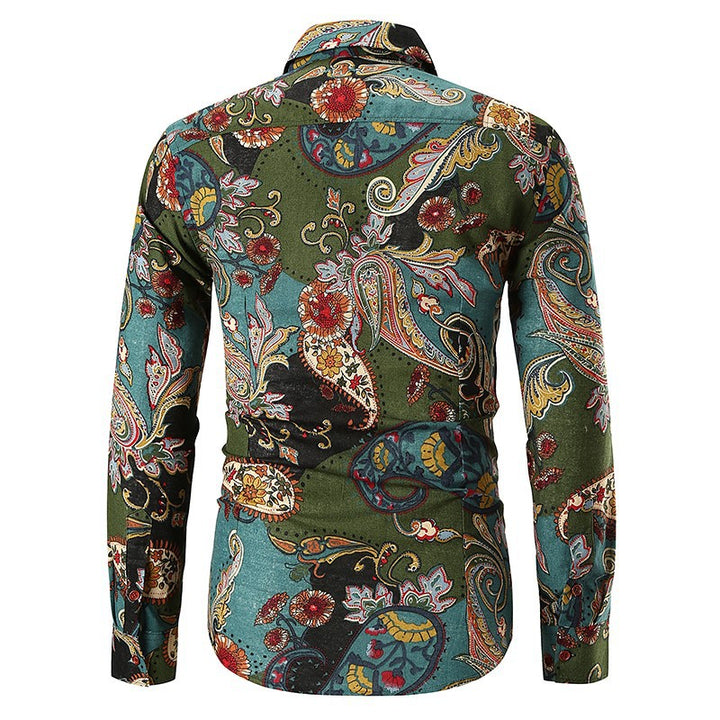 Herren Langarmhemd mit extravaganten Paisleymuster und feiner Baumwollqualität Echoarchiv