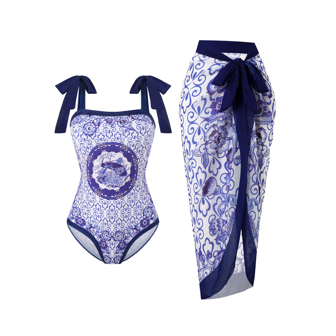 Damen Badeanzug- und Sarong-Set Echo Archiv