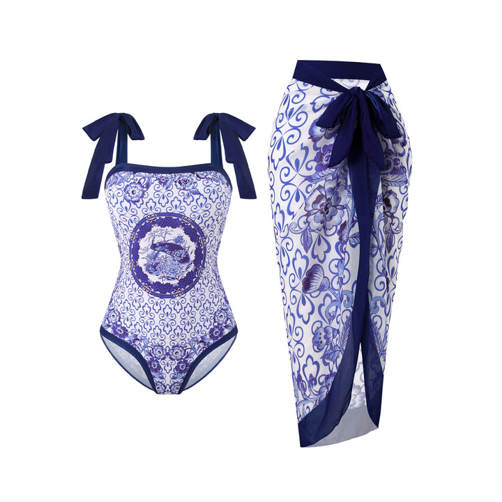Damen Badeanzug- und Sarong-Set Echo Archiv