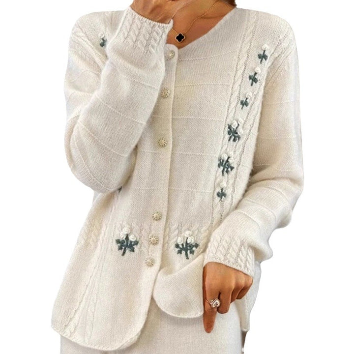 Damen nan Strickcardigan mit floraler Reliefstickerei und Zopfmuster Echo Archiv