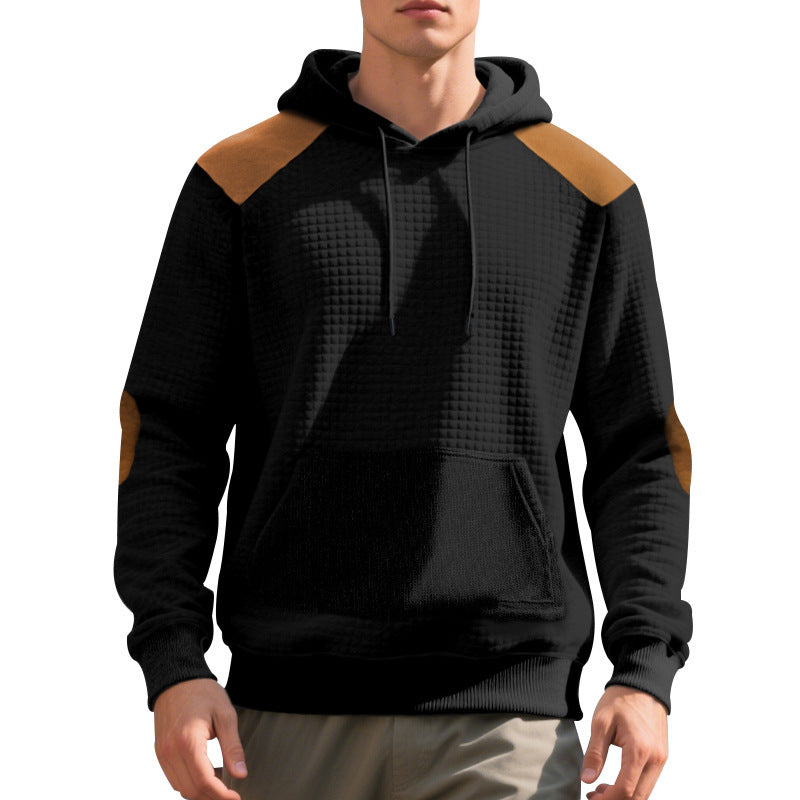 Herren Kapuzenpullover mit strukturiertem Design und Kontrastbesätzen Echoarchiv