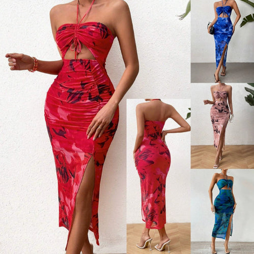 Damen Midikleid mit Cut-Outs, Neckholder und seitlichem Beinschlitz Echo Archiv
