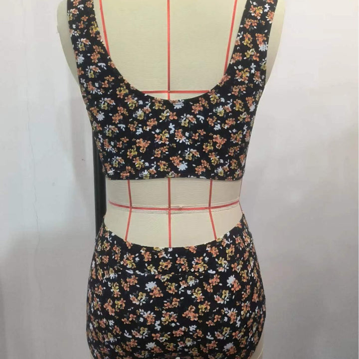 Damen Hochgeschnittenes Bikini-Set mit Blumenmuster Echo Archiv