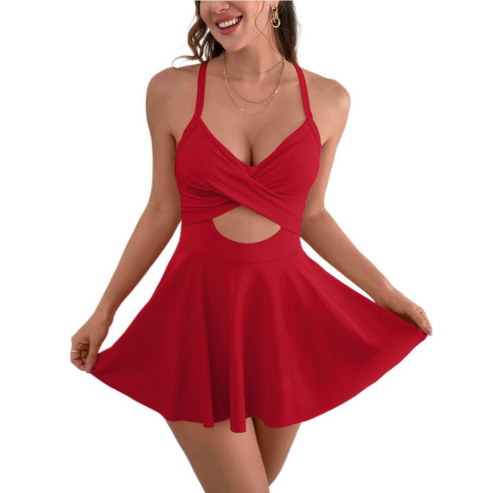 Damen Einteiliger Badeanzug mit Wickelrock und trendy Cut-Out Echo Archiv
