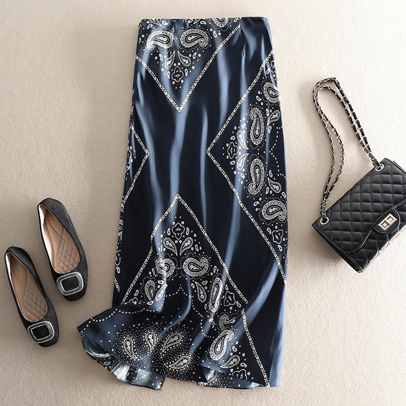 Damen Eleganter langer Rock mit Paisleymuster Echoarchiv