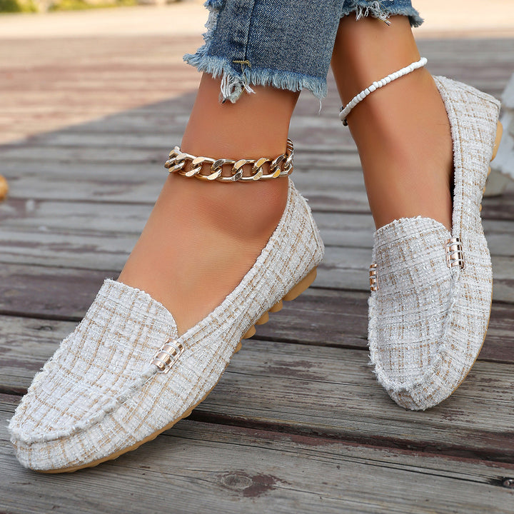 Damen nan Mokassin-Loafer mit Leopardenmuster, dekorativer Ziernaht und flexibler Noppenlaufsohle Echo Archiv