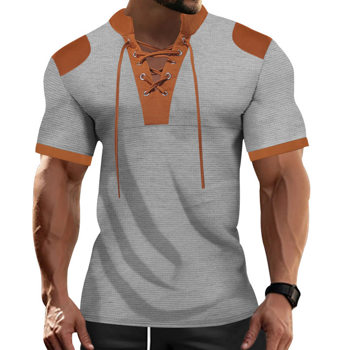 Herren sportliches Kurzarm-Shirt mit modischem Latz Echoarchiv