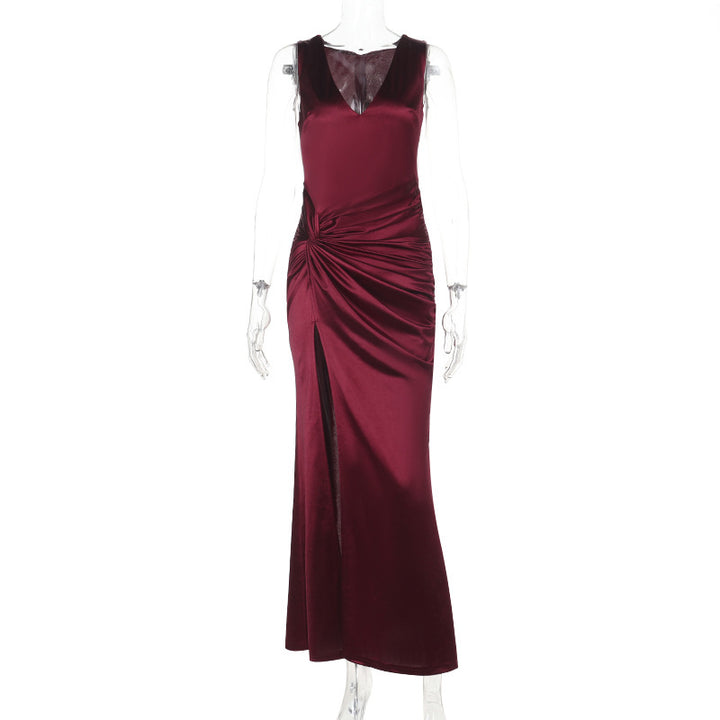Damen elegantes Maxikleid mit raffiniertem Wickeldesign Echo Archiv
