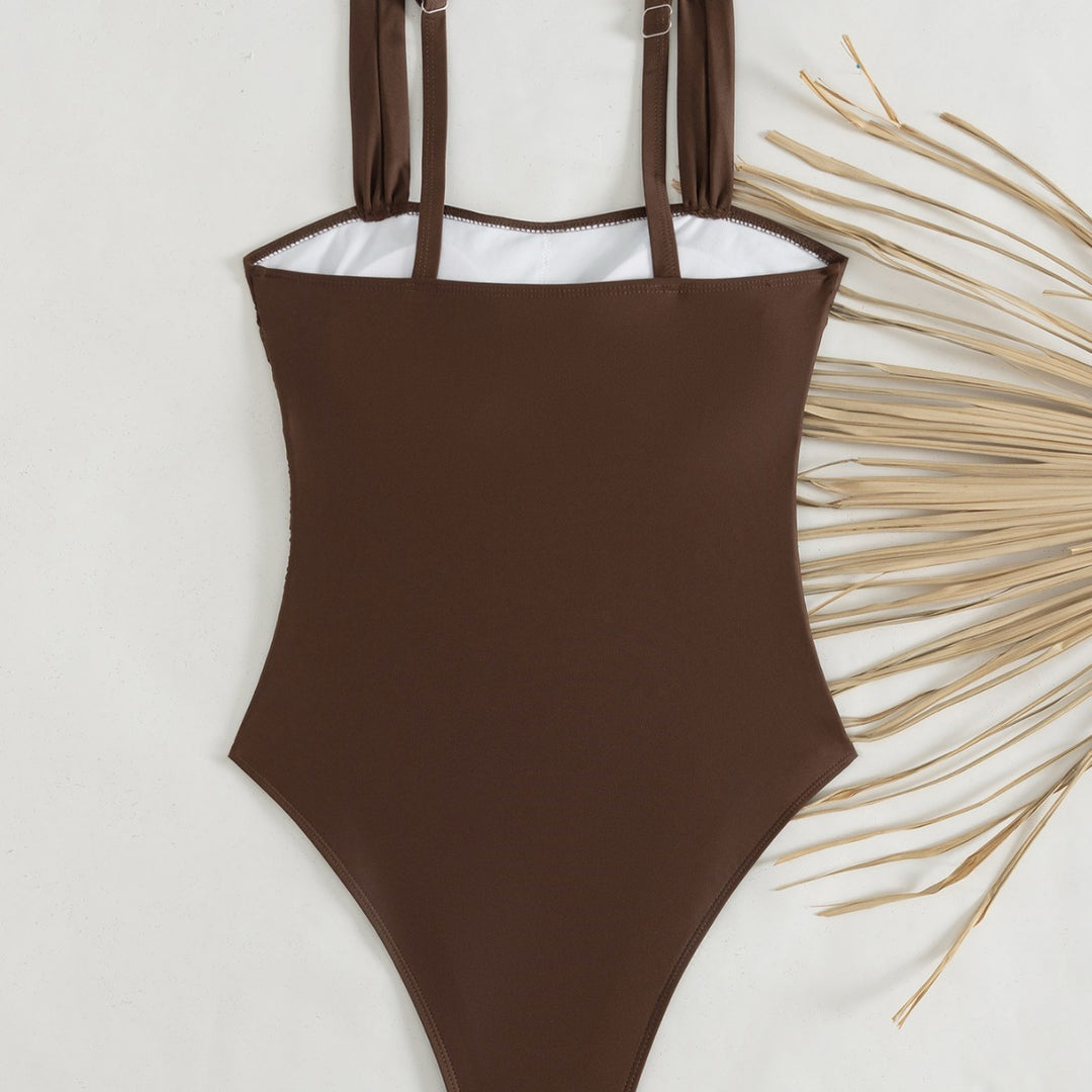 Damen Sportlicher Einteiler Badeanzug mit Rüschendetails Echo Archiv