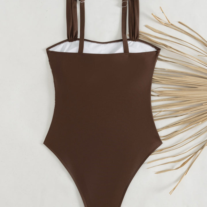 Damen Sportlicher Einteiler Badeanzug mit Rüschendetails Echo Archiv