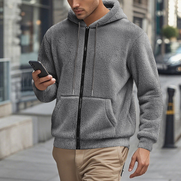 Herren Fleece Hoodie mit seitlichen Reißverschlusstaschen Echoarchiv