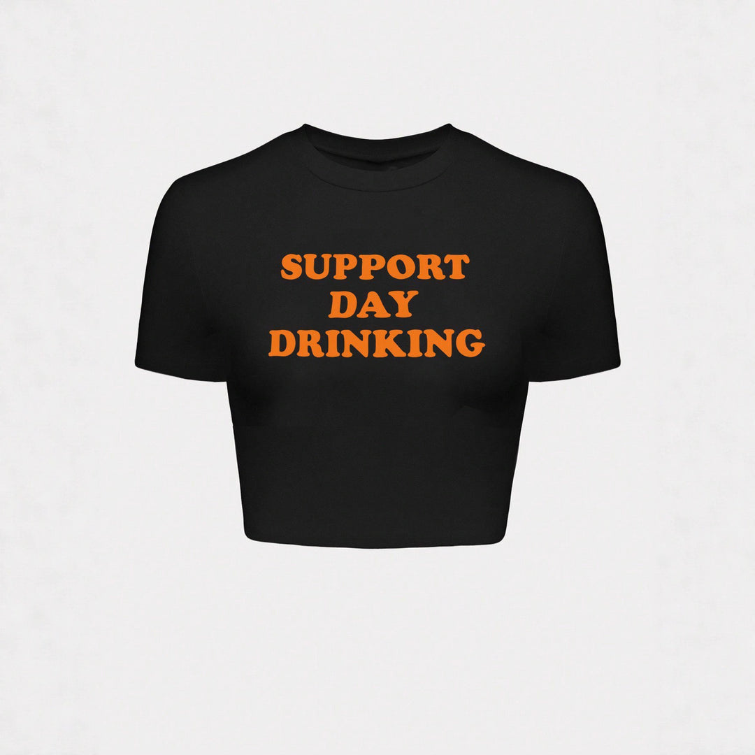 Damen Crop-T-Shirt mit kreativem Spruchdesign Echo Archiv