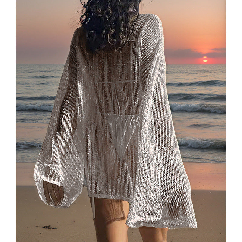 Damen transparente Strandbluse mit funkelndem Effekt Echo Archiv