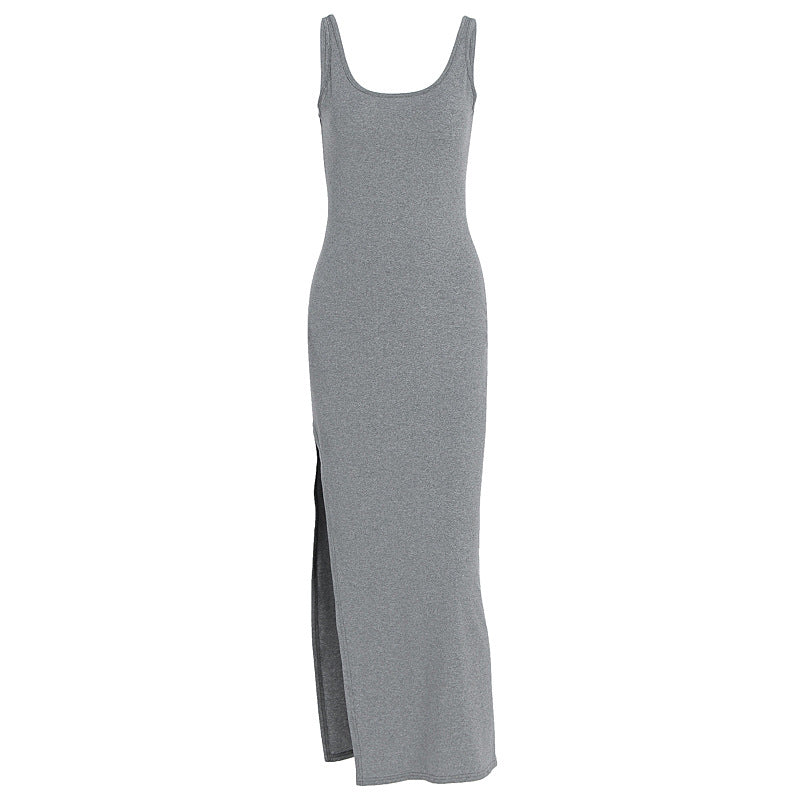 Damen Schlichtes Maxikleid mit hohem Seitenschlitz Echo Archiv