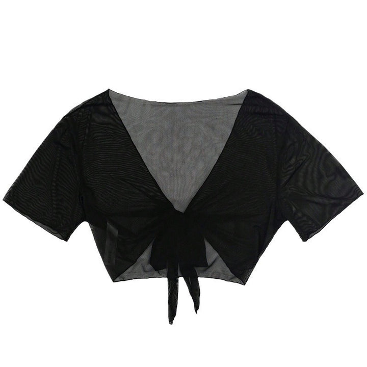 Damen Transparente Kurzarm Bluse Echo Archiv