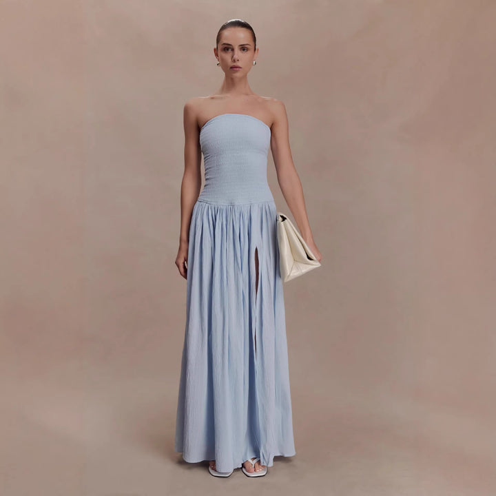 Damen Maxi-Kleid mit elastischem Oberteil und fließendem Rock Echo Archiv