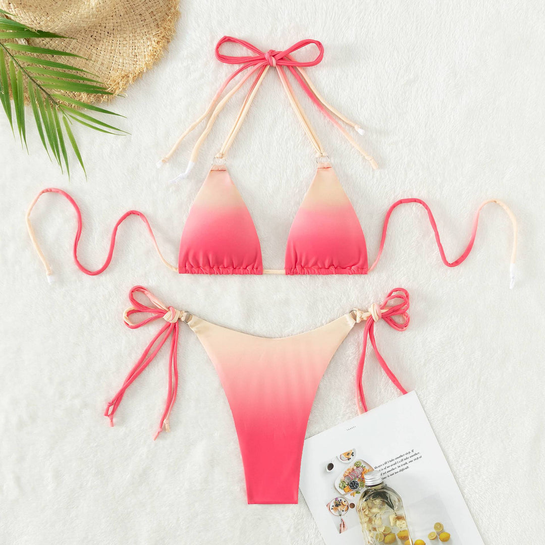 Damen Triangel-Bikini mit individuell anpassbarem Bindesystem und modischem Farbverlauf Echo Archiv