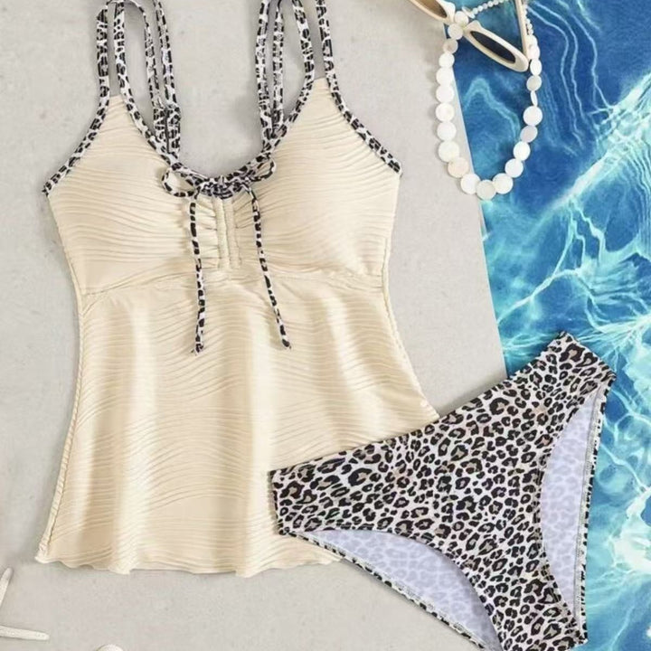 Damen Tankini mit gerafftem Oberteil und verspieltem Kordelzug Echo Archiv