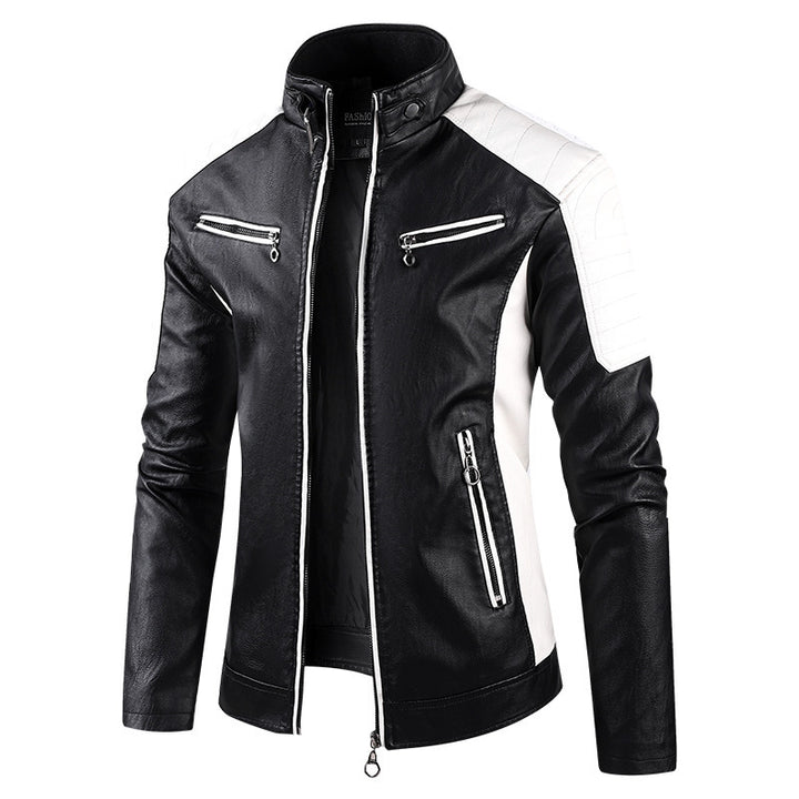 Herren Modische Bikerjacke aus Kunstleder Echo Archiv