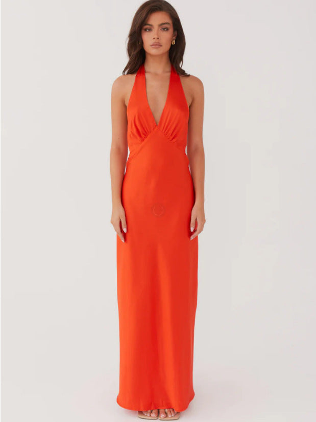 Damen Elegantes Wickelkleid mit V-Ausschnitt und schmalem, fließendem Schnitt Echoarchiv
