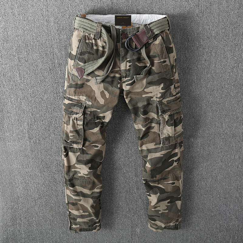 Herren Cargohose mit mehreren Taschen, verstellbaren Beinabschlüssen und Gürtel Echoarchiv