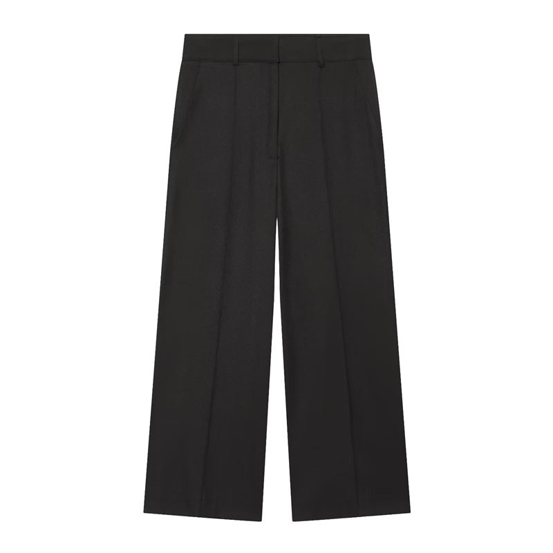 Damen Hochtaillierte weite Culotte-Hose mit Bügelfalte und Bundfalten Echo Archiv