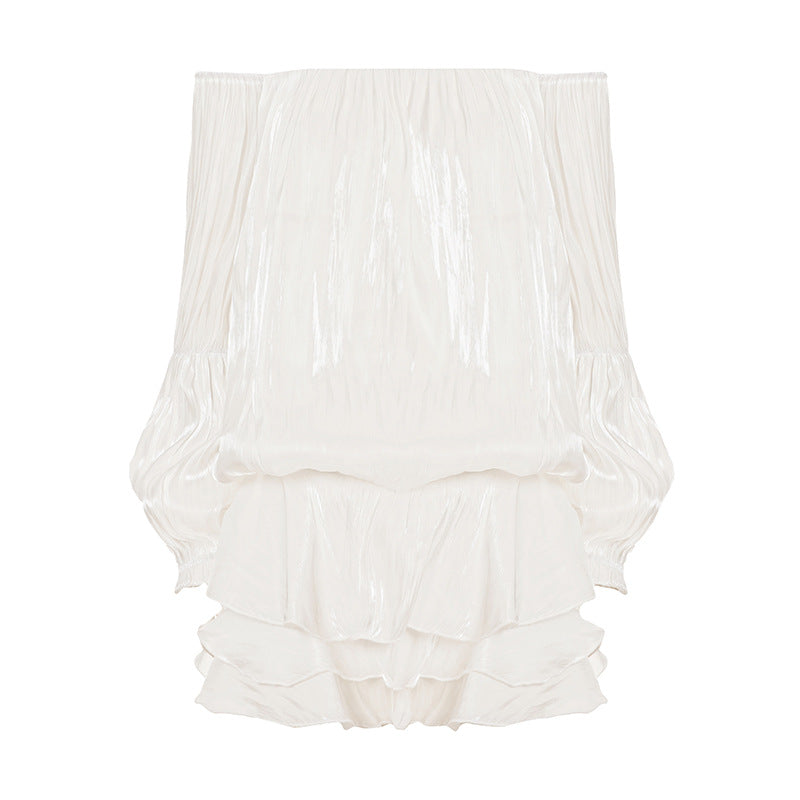 Damen luftiges Off-Shoulder Kleid mit Rüschenschnitt Echo Archiv