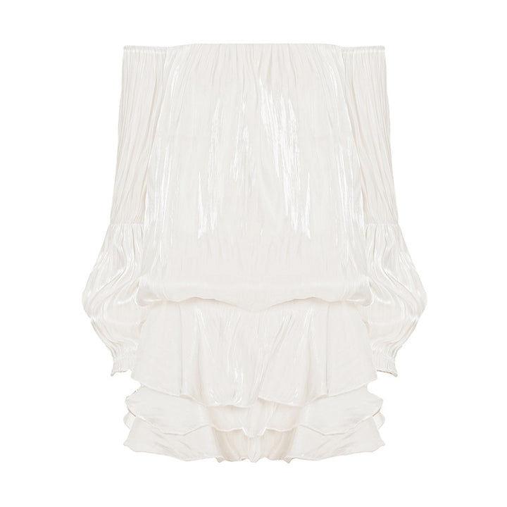 Damen luftiges Off-Shoulder Kleid mit Rüschenschnitt Echo Archiv