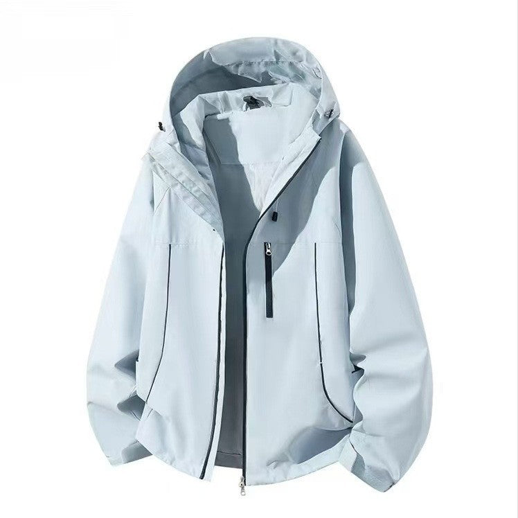 Herren Wasserdichte Kapuzen-Softshelljacke mit winddichtem Schnitt und Reißverschluss Echoarchiv